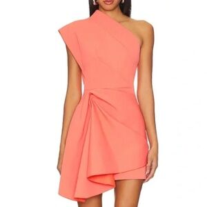 Acler Coral One-Shoulder Mini Dress